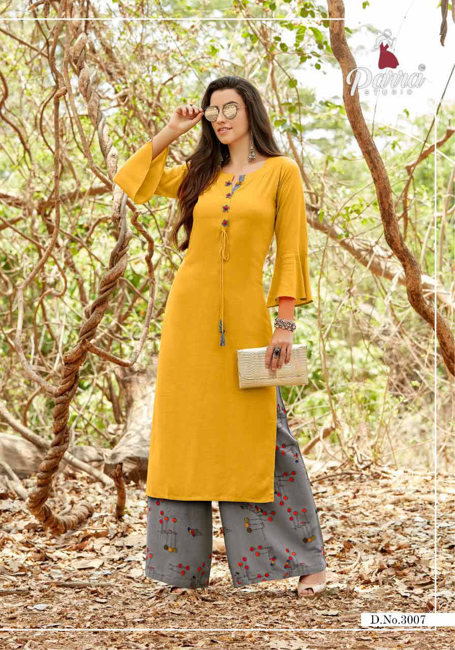 Zurri Vol-3 Parra Studio Rayon Palazzo Wholesale Kurti Zurri Vol-3 Parra Studio Rayon Palazzo Wholesale Kurti